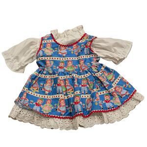 1971 Youth AOP Raggedy Ann & Andy Exclusive Baby Doll Girls Dress